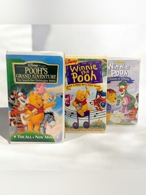 Lot Of 3 Vintage Disney Winnie The Pooh VHS Tapes Grand Adventure Seasons